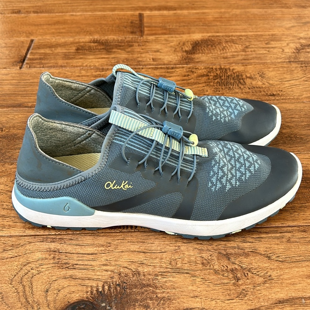 Olukai Women's Gray Blue Athletic Slip-On Sneakers